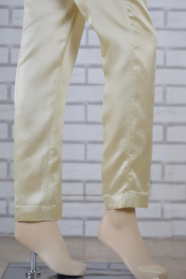 Premium Signature Tapered Straight Leg Blended Silk Gold Pant / LPEM344