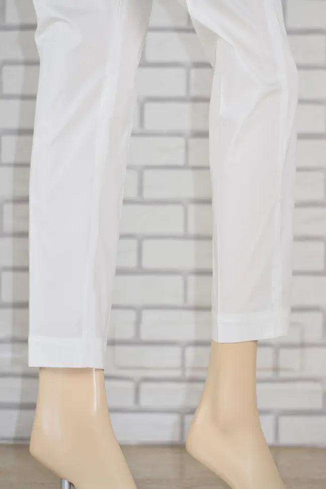 Signature Tapered Straight Leg Blended Cotton Cream 