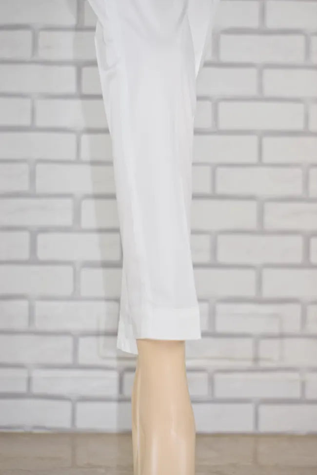 Signature Tapered Straight Leg Blended Cotton Cream 