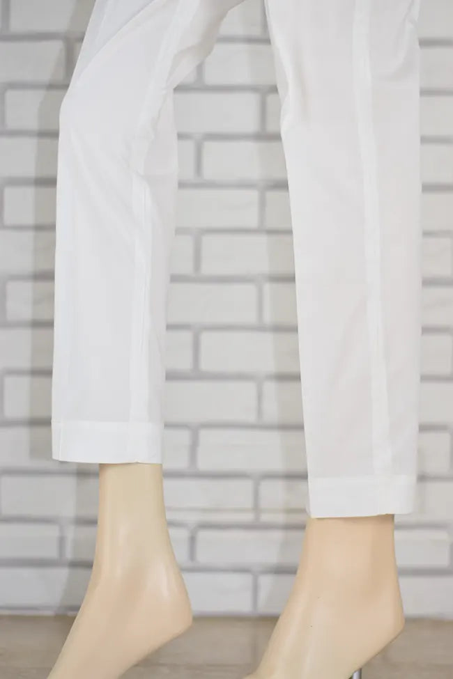 Signature Tapered Straight Leg Blended Cotton Cream 
