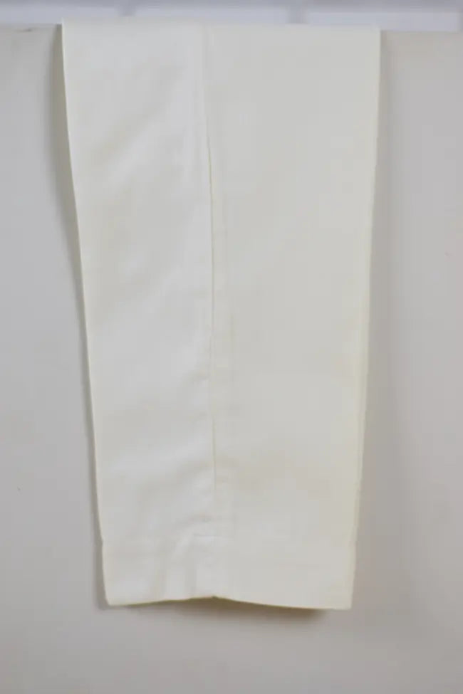 Premium Signature Tapered Straight Leg Blended Cotton Off White Pant/ CCLP112