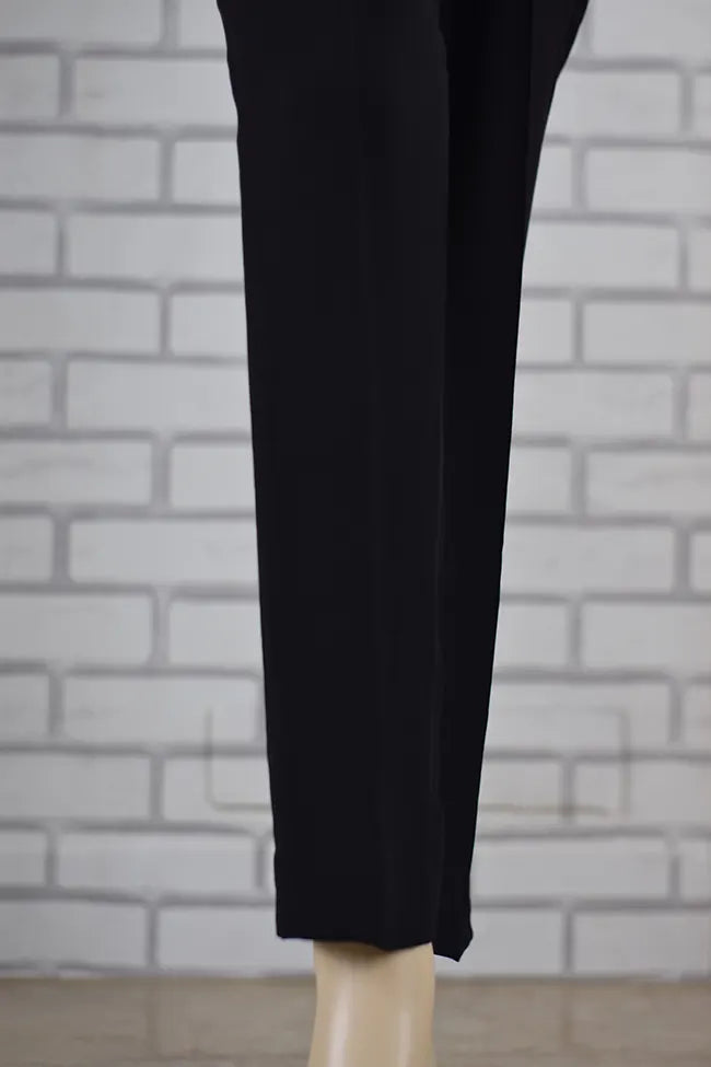 Premium Signature Tapered Straight Leg Crepe Black Pant/ GCLP114