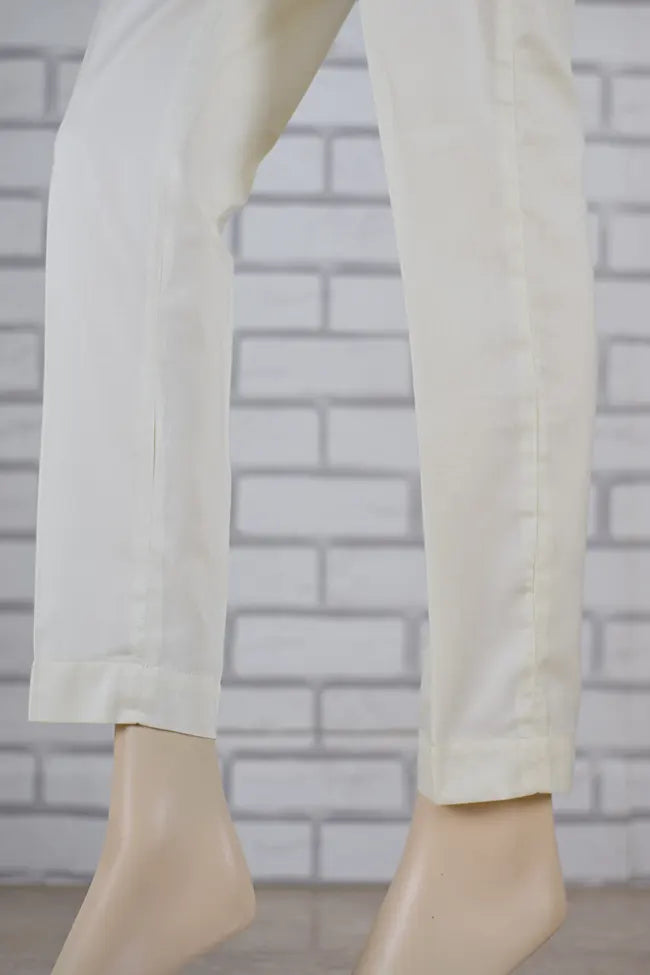 Premium Signature Tapered Straight Leg Blended Cotton Cream Pant/ CCLP112