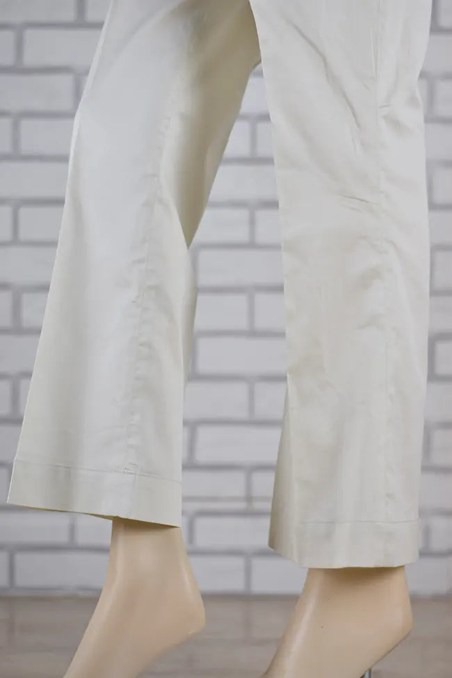 Signature Blended Cotton Tailored Boot Cut Light Beige Pant/ LPEM338