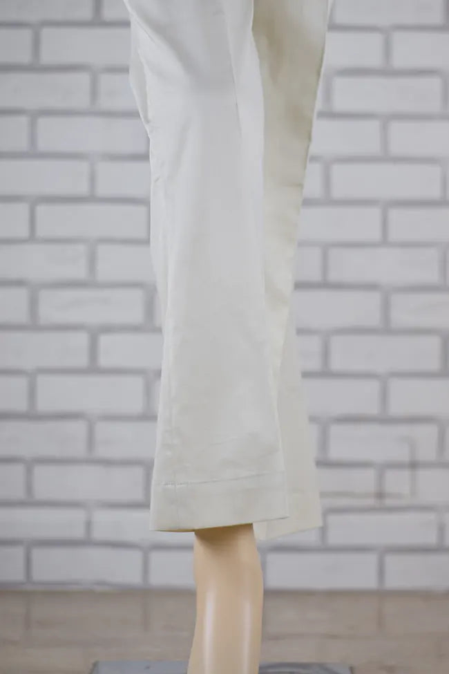 Signature Blended Cotton Tailored Boot Cut Light Beige Pant/ LPEM338