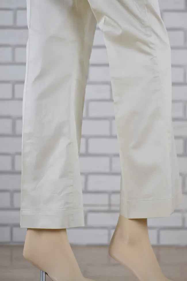 Signature Blended Cotton Tailored Boot Cut Light Beige Pant/ LPEM338